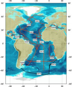 GEOTRACES atlantic ocean section map